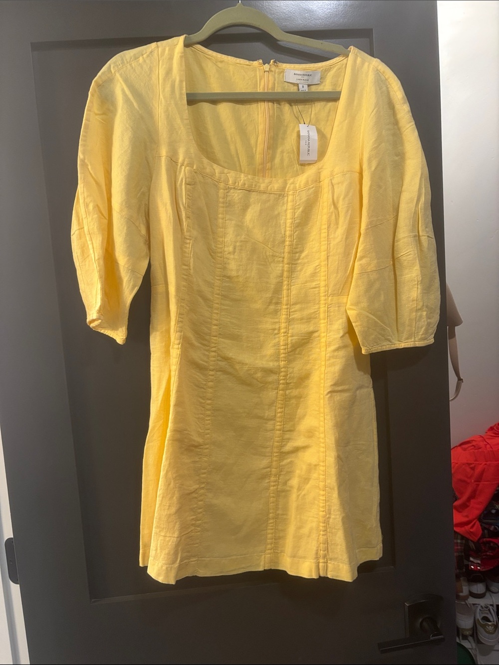Banana Republic Bright Yellow Linen-Blend Sleeveless Top